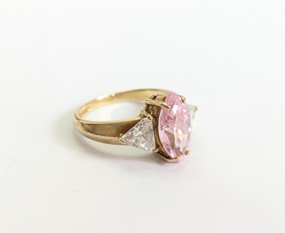 9ct Gold Ring Cubic Zirconia Hallmarked Size K 1/2
