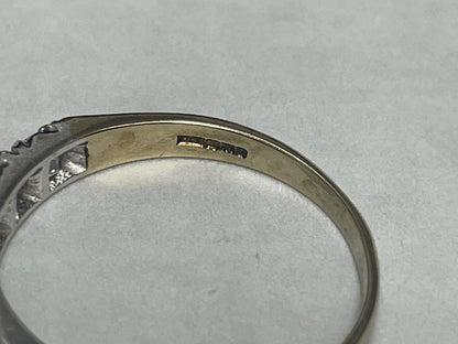 9ct Gold Ring Cubic Zirconia Solid Band Hallmark Size P 1/2