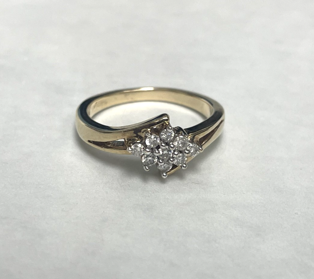 9ct Gold Ring Diamond Solid Band Hallmark Size N