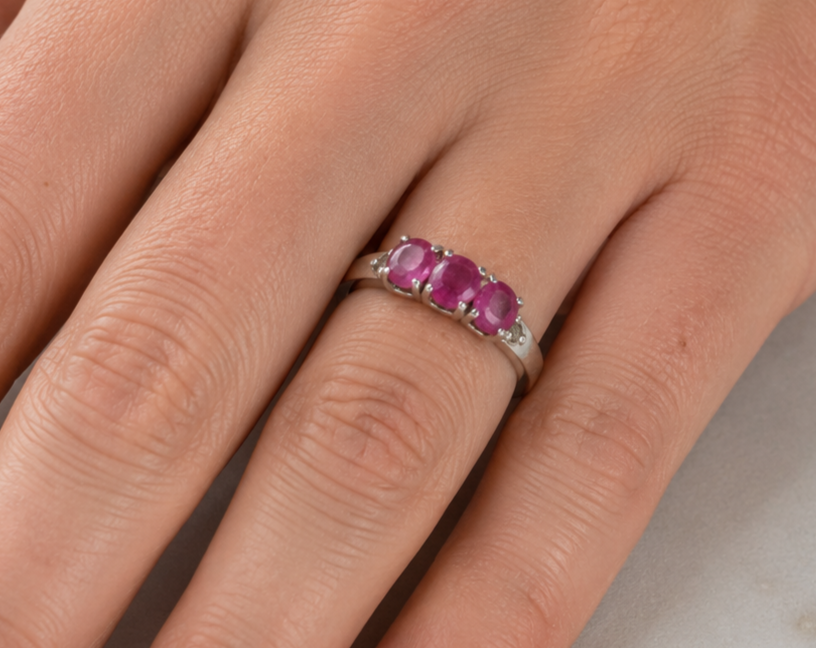 Silver Ring Sapphire Topaz 925 Stamped Size N Certificate 2.8g