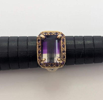 9ct Gold Ring Ametrine Amethyst Hallmark Size N 1/2 5g