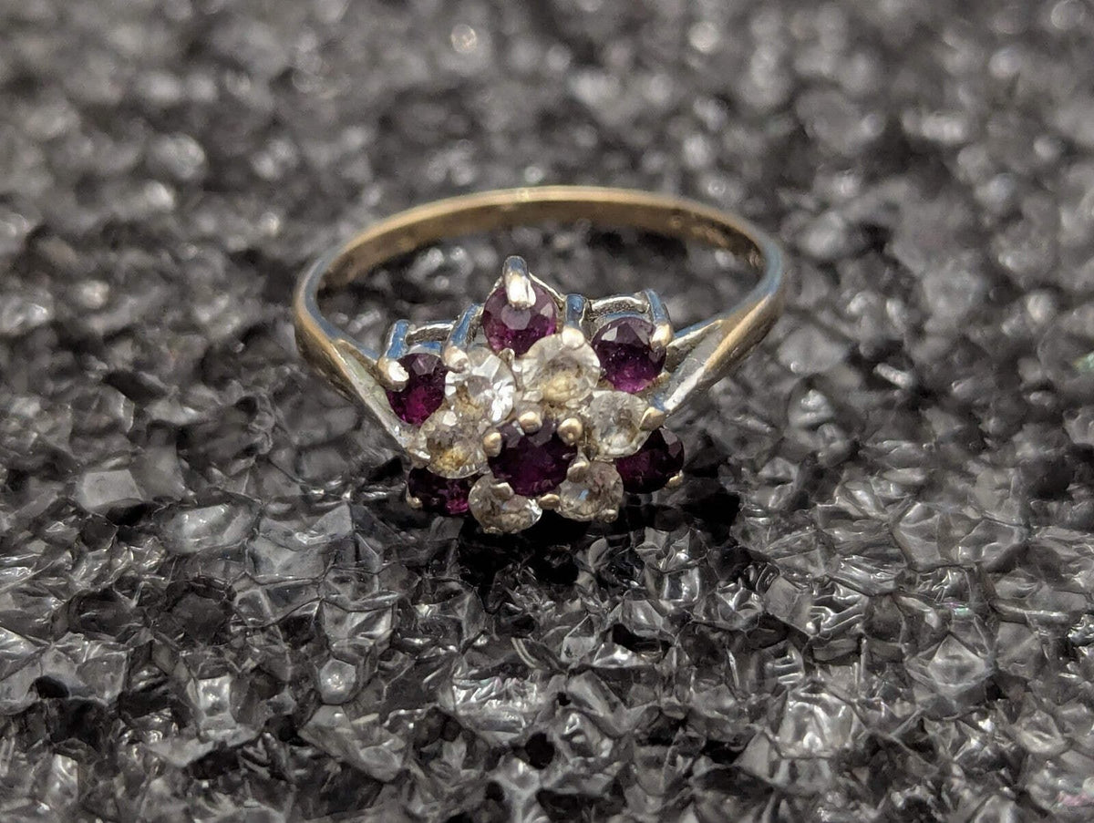 9ct Gold Ring Ruby Hallmark 1976 Size K 1/2