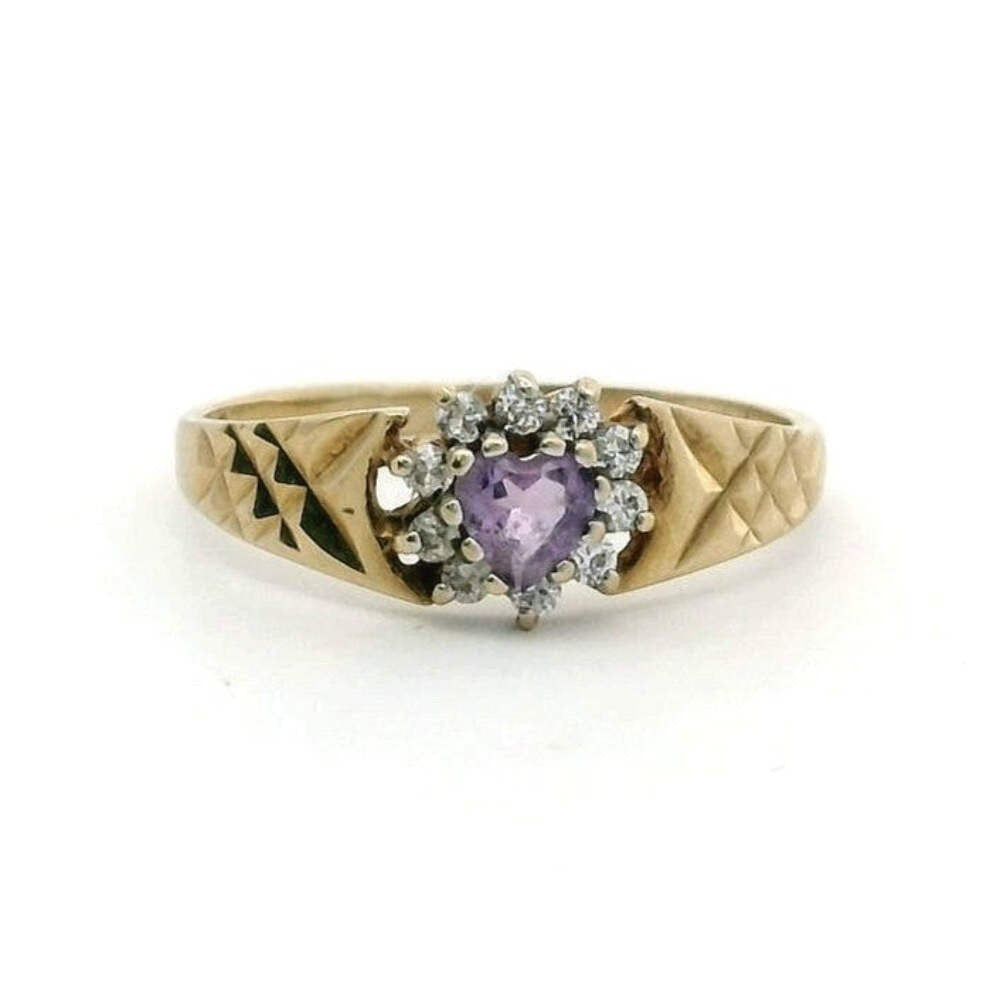 9ct Gold Ring Cubic Zirconia Hallmark Size P 1/2