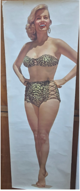 Anita Ekberg 1950s American Life Size Pin-Up Poster Paper 157cm x 55cm Vintage