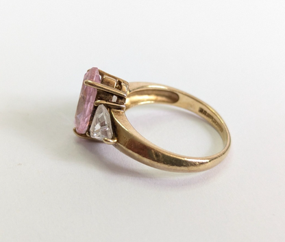 9ct Gold Ring Cubic Zirconia Hallmarked Size K 1/2
