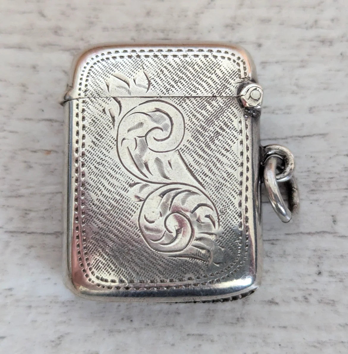 Silver Vesta Case 1904 Birmingham Assayed Hallmarked 34mm x 63mm