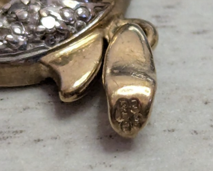 9ct Gold Dolphin Pendant Diamond Gemstones Hallmarked  1.6g Charm Type
