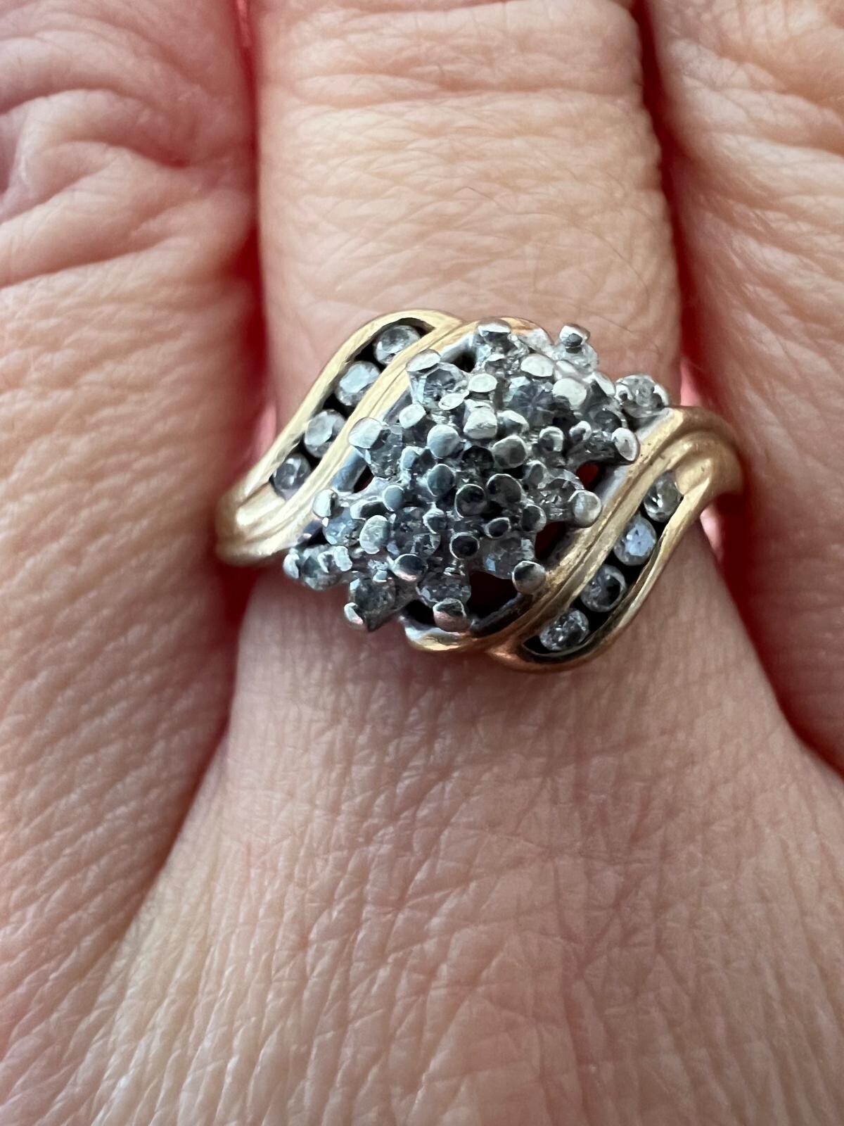 9ct Gold Ring Diamond Hallmarked Size N 1/2