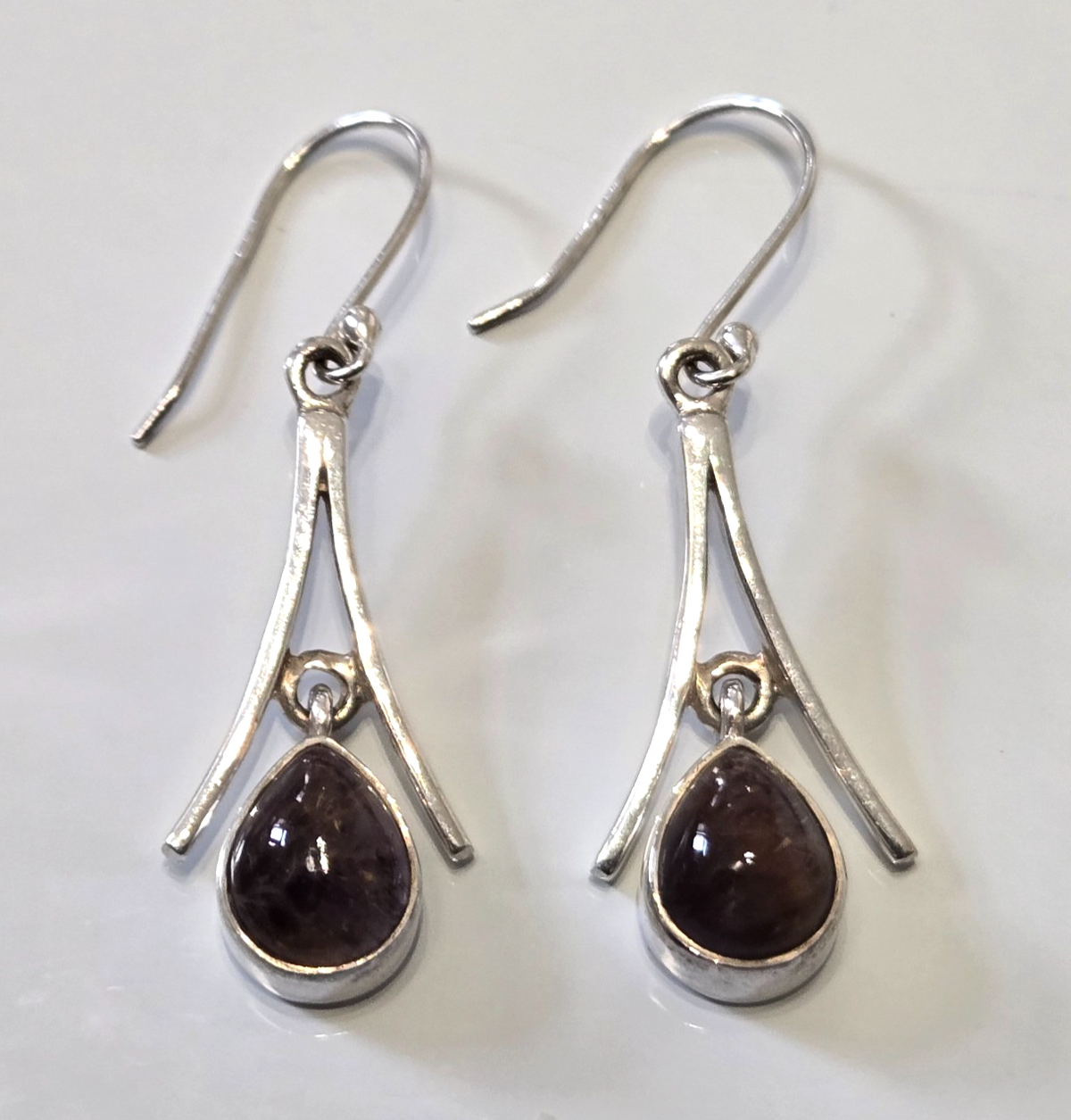 925 Sterling Silver Cacoxenite Drop Earrings Super Seven Quartz Hook Certificate