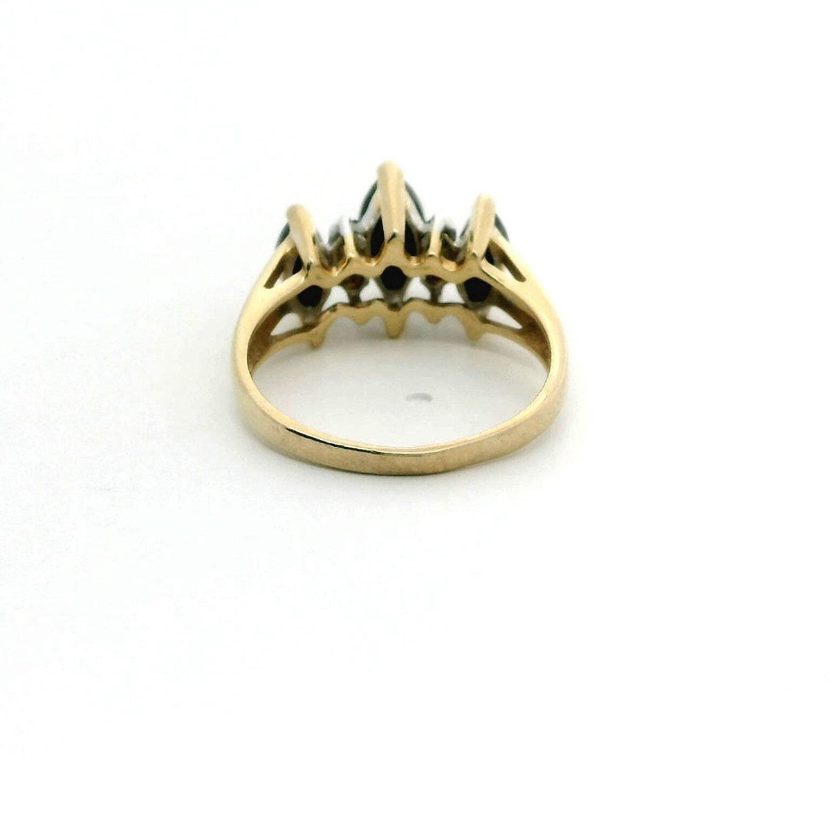 14ct Yellow Gold Ring Sapphire Diamond Stones Size L 14k Stamped 3g