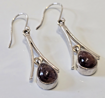 925 Sterling Silver Cacoxenite Drop Earrings Super Seven Quartz Hook Certificate
