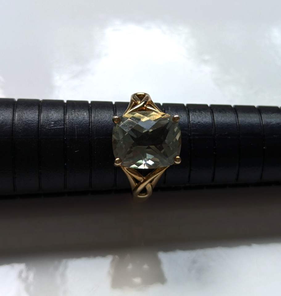 9ct Gold Kunzite Ring Size Q Hallmarked 375 Spodumene Solitaire Rare Gift