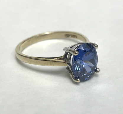 9ct Gold Ring Cubic Zirconia Solid Band Hallmark Size M