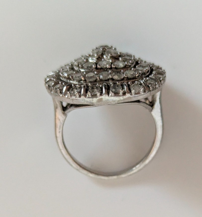 Silver Ring Diamond 2.05ct 925 Stamped Size N 1/2 Certificate 6g