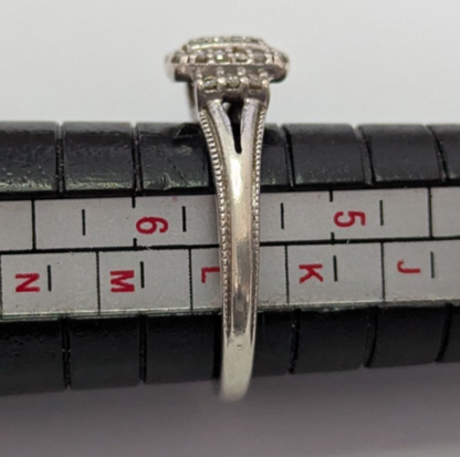 Silver Engagement Ring Diamond 925 Hallmarked Size K 1/2 2.1g