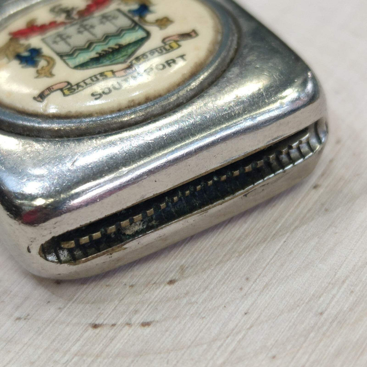 Southport Brass Vesta Case Salus Populi Motto Match Safe 61mm x 37mm Antique