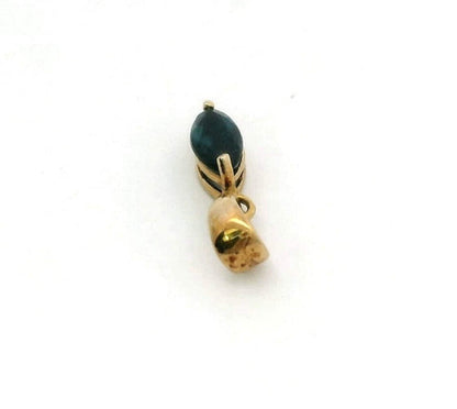 9ct Yellow Gold Sapphire Pendant Small Size 14mm x 4mm Hallmarked 0.6g