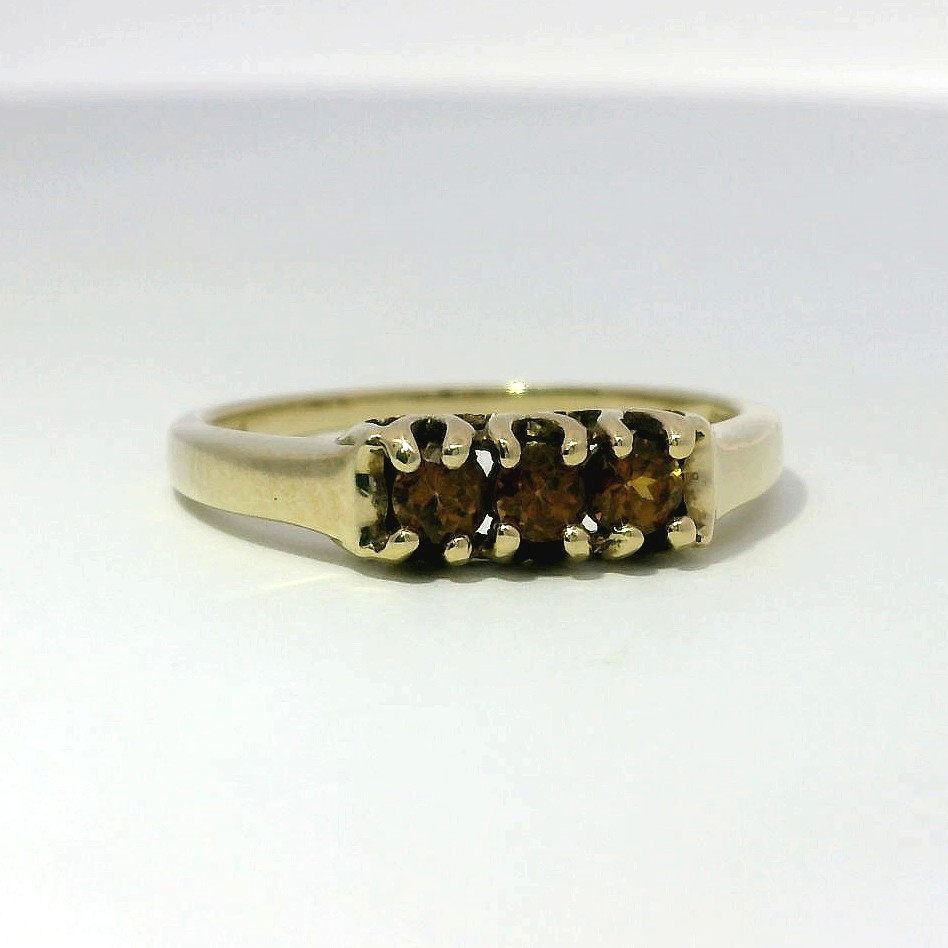 9ct Gold Ring Citrine Office 2006 Hallmark Size N