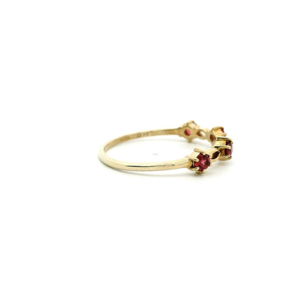 Spinel 9ct Gold Ring Thin Band Hallmark Size N 1/2 1.2g August Birthstone