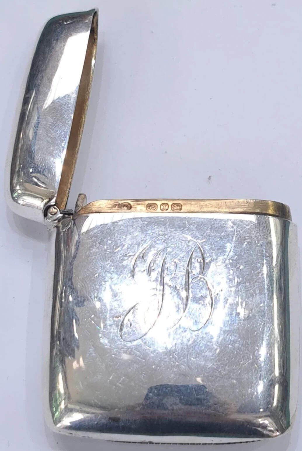 Antique Sterling Silver Vesta Case 1897 John Edward Wilmot Birmingham Match Safe