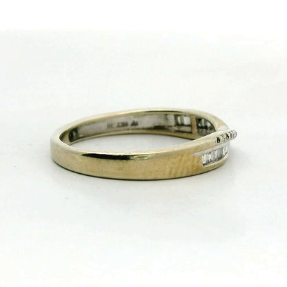 9ct Gold Twist Band Ring Diamond Gemstones Size K Metal Hallmarked 1.7g