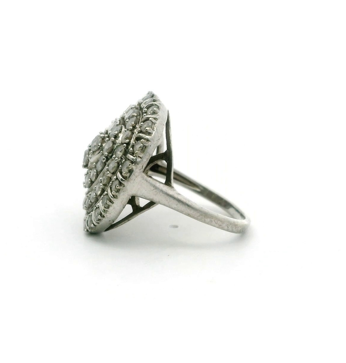 Silver Ring Diamond 2.05ct 925 Stamped Size N 1/2 Certificate 6g