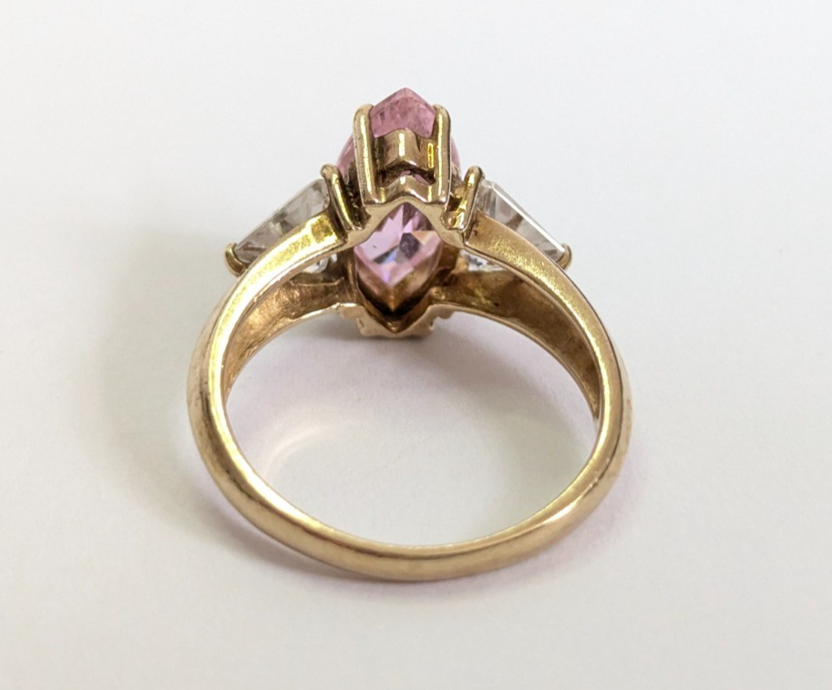 9ct Gold Ring Cubic Zirconia Hallmarked Size K 1/2