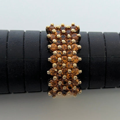9ct Gold Ring Citrine Wide Band Hallmark Size S 1/2 4.6g
