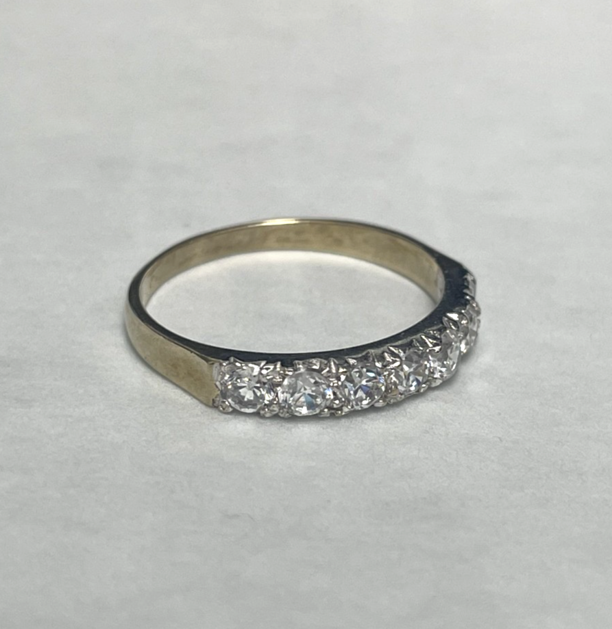 9ct Gold Ring Cubic Zirconia Solid Band Hallmark Size P 1/2