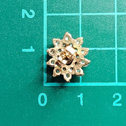 9ct Yellow Gold Stud Earrings Sapphire Stones Full Hallmarked Size 12mm x 13mm