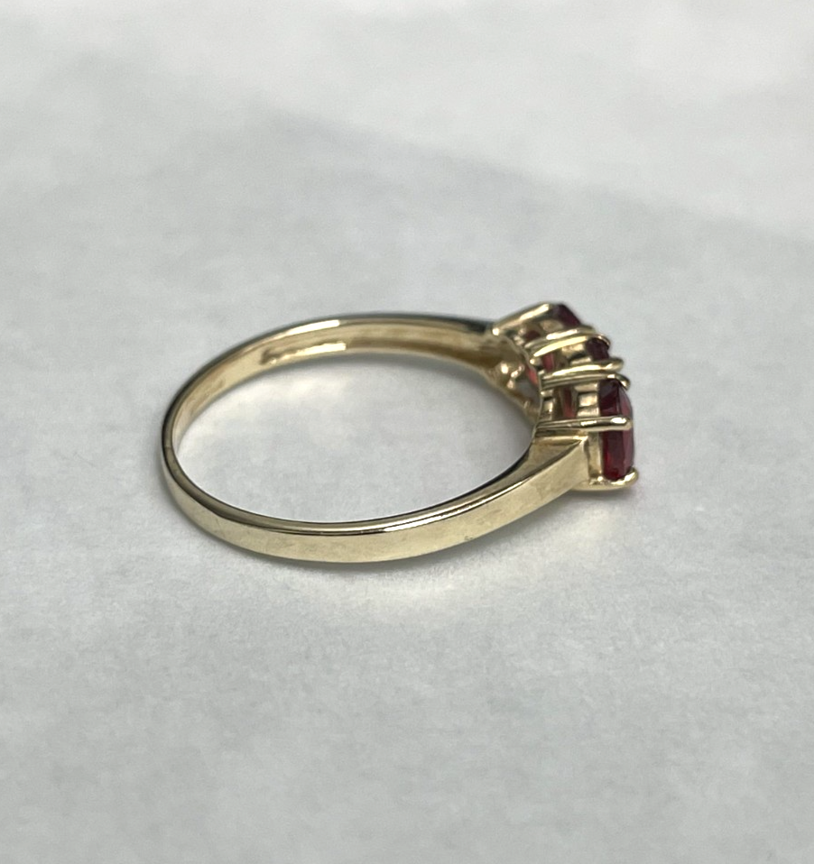9ct Gold Ring Rubellite Authentic Gold Hallmark Size N 1/2