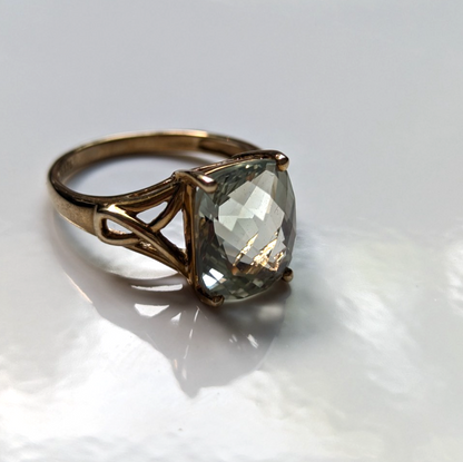 9ct Gold Kunzite Ring Size Q Hallmarked 375 Spodumene Solitaire Rare Gift