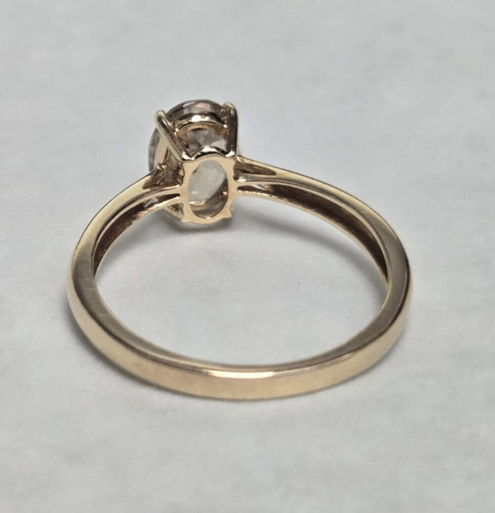 14ct Gold Ring Solitaire Tourmaline Hallmarked Size N 1/2
