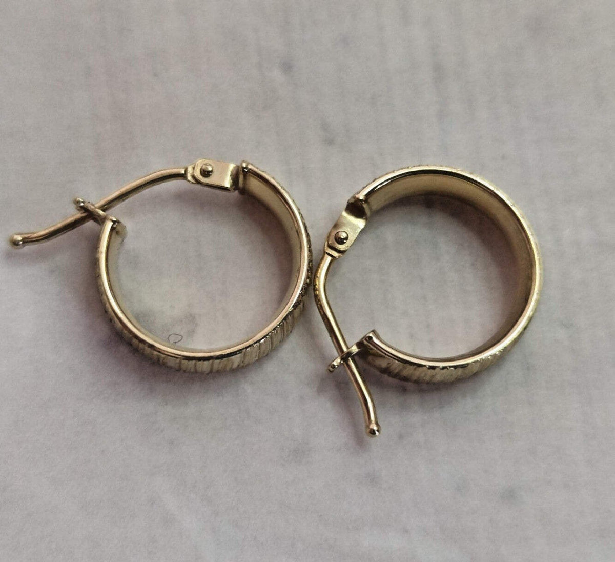 9ct Yellow Gold Small Cuff Earrings 375 Gold Stamped Size 13mm x 13mm