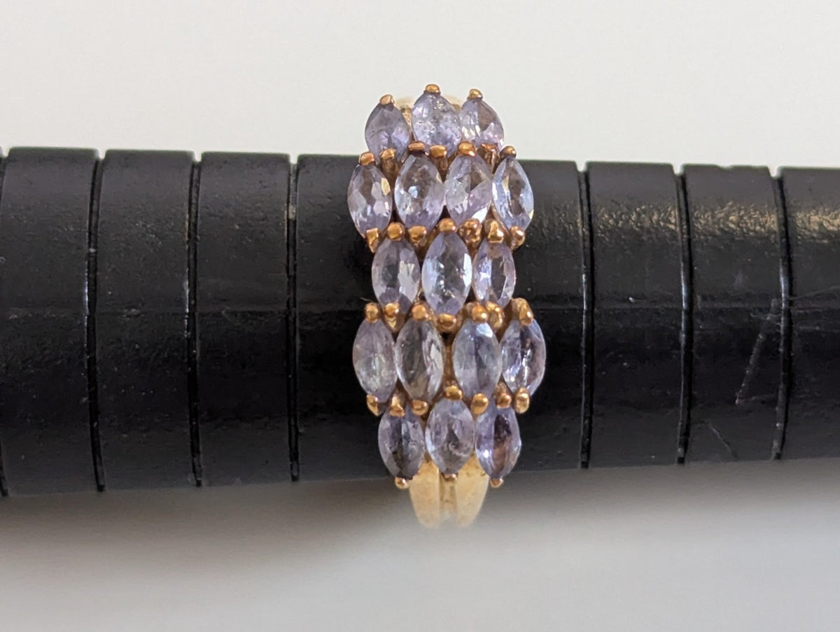 Tanzanite Ring 9ct Gold Hallmark Size N 1/2 December Birthstone
