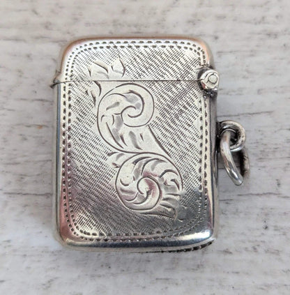 Silver Vesta Case 1904 Birmingham Assayed Hallmarked 34mm x 63mm
