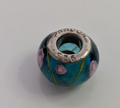Pandora Silver Charms 5x Joblot ALE 925 Stamped Murano Glass Heart Clip Spacer