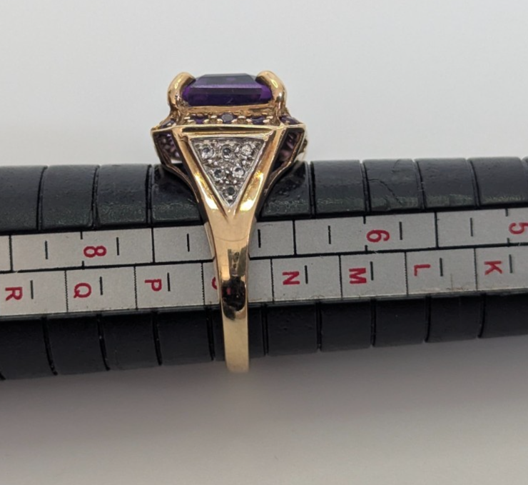 9ct Gold Ring Ametrine Amethyst Hallmark Size N 1/2 5g