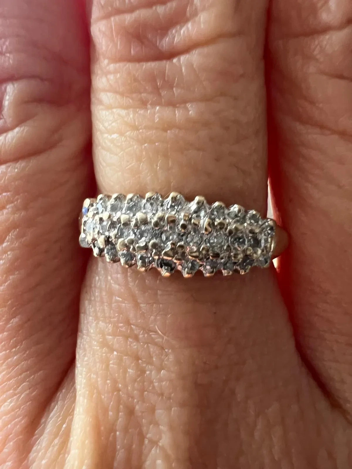 9ct Gold Ring Diamond 0.15ct HallmarkProng Size L 2.3g