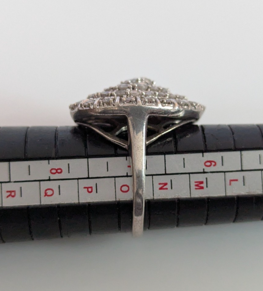 Silver Ring Diamond 2.05ct 925 Stamped Size N 1/2 Certificate 6g