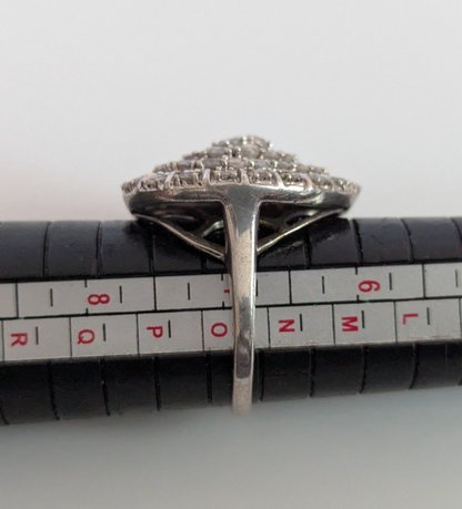 Silver Ring Diamond 2.05ct 925 Stamped Size N 1/2 Certificate 6g
