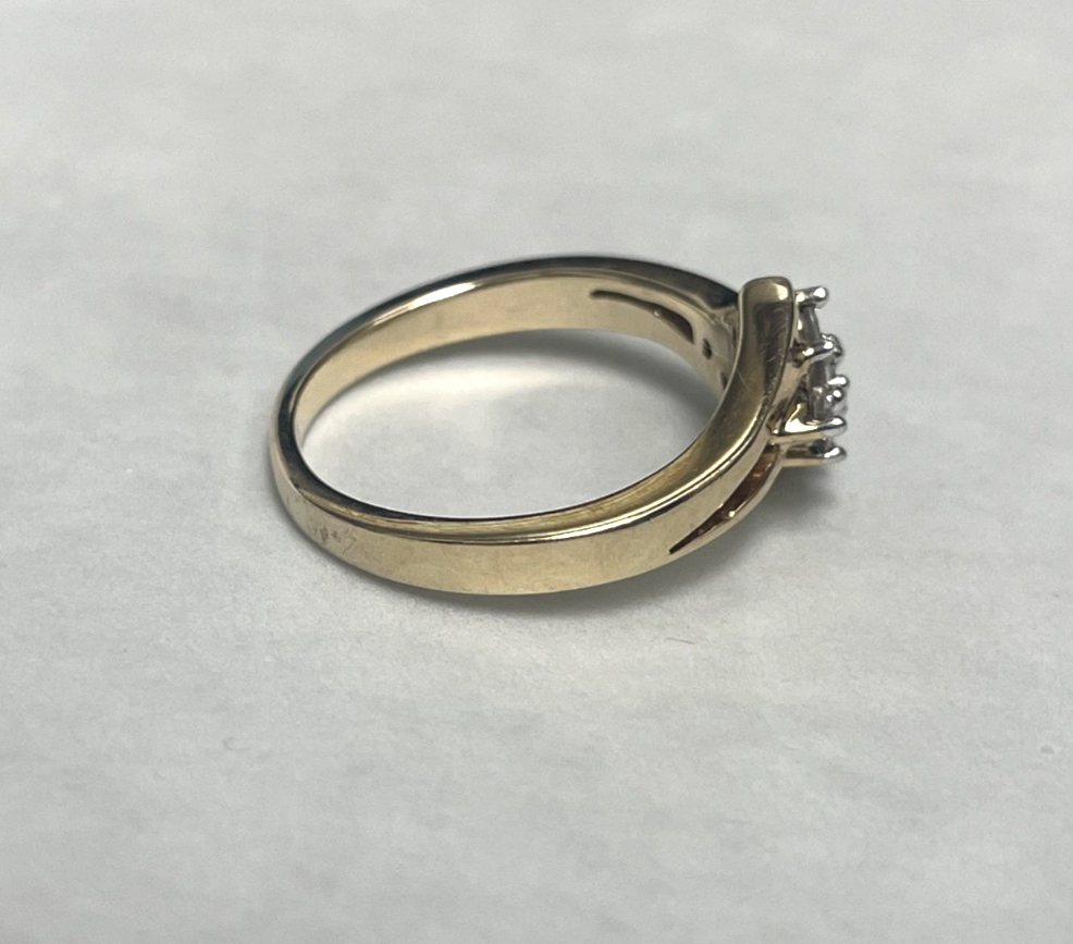 9ct Gold Ring Diamond Solid Band Hallmark Size N