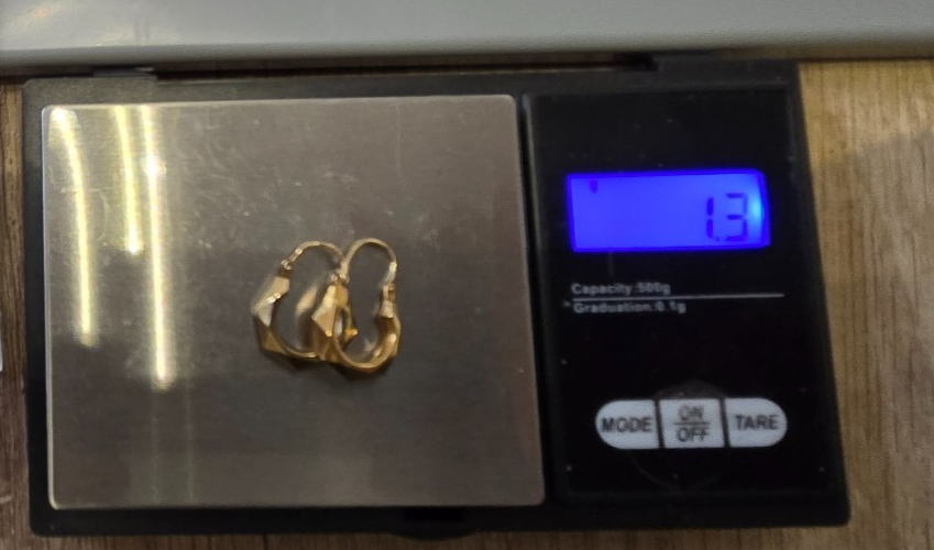 9ct Yellow Gold Creole Hoop Earrings Faceted Geometric Tapered Hallmarked 375