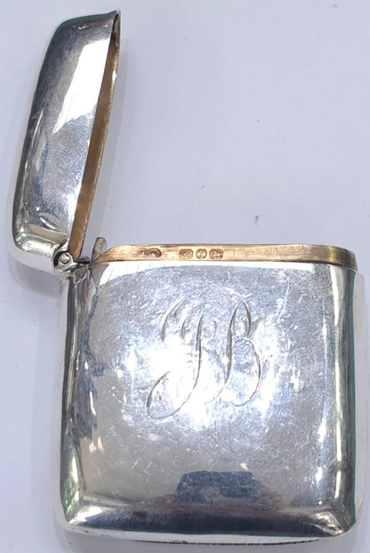Antique Sterling Silver Vesta Case 1897 John Edward Wilmot Birmingham Match Safe