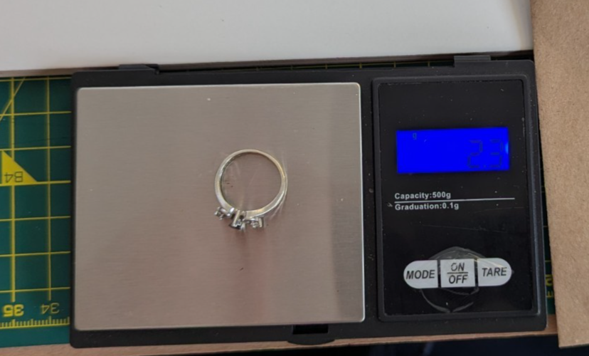 Sapphire Diamond Ring 9ct White Gold Hallmark Size J 1/2 September Birthstone