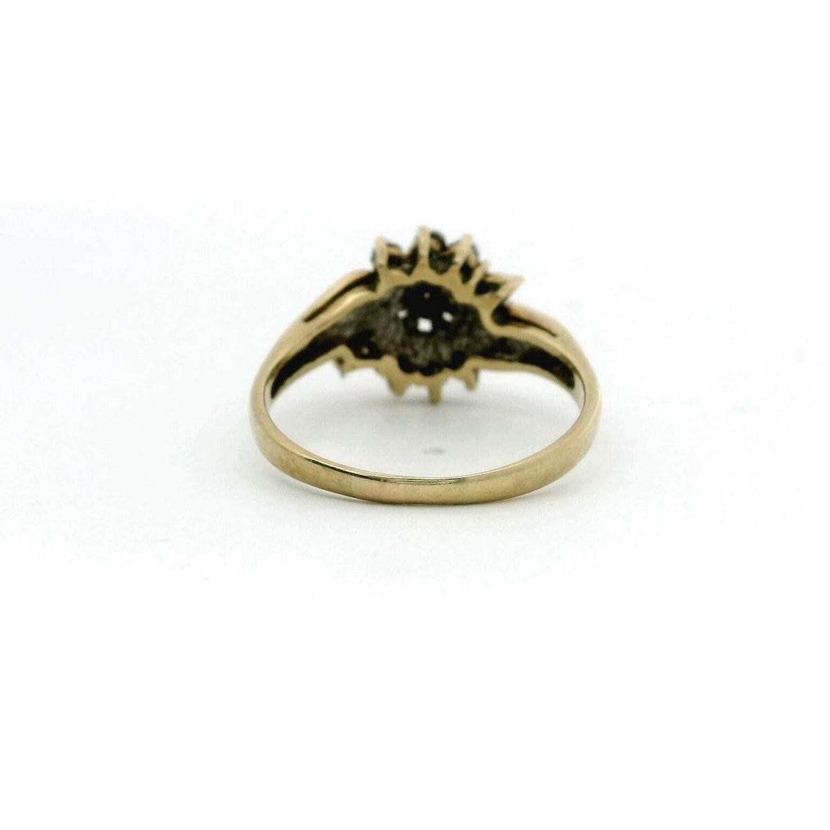 9ct Gold Ring Diamond Stones Size O 1/2 Prong Setting 9ct Stamped 2.7g