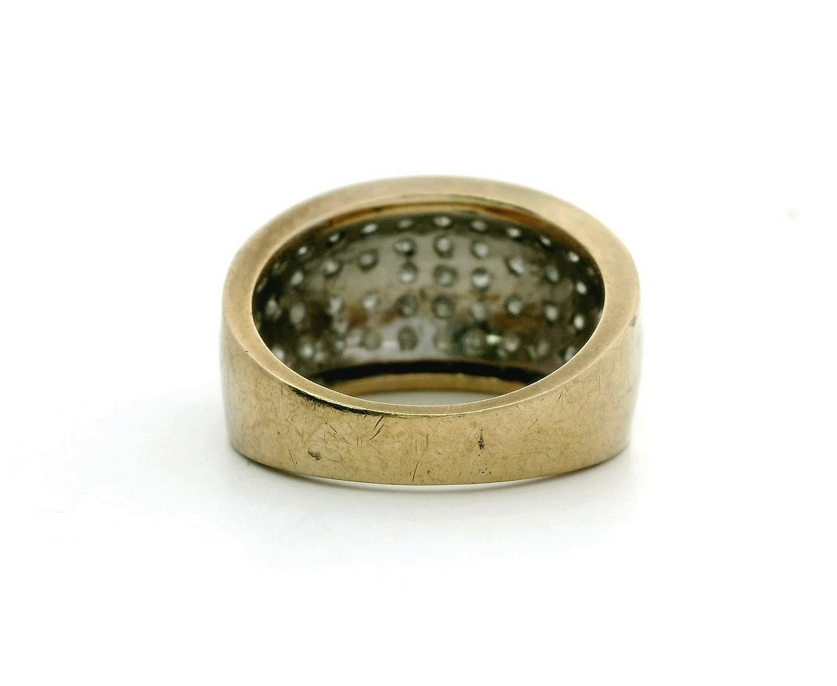 Men's Diamond Ring 9ct Yellow Gold Cluster Setting Hallmarked Size L 4.8g