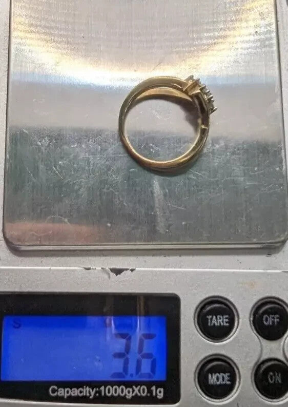 9ct Gold Ring Diamond Solid Band Hallmark Size N