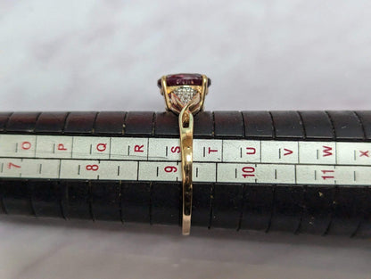 9ct Gold Ring Garnet Zircon Stones Size S Hallmarked 375 Certification 2.6g