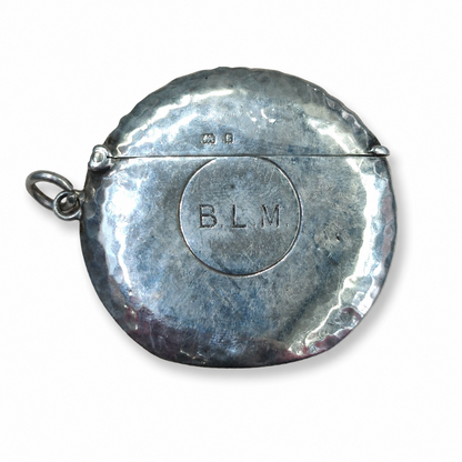 Antique 925 Sterling Silver Vesta Case 1906 Birmingham Edwardian Round Match